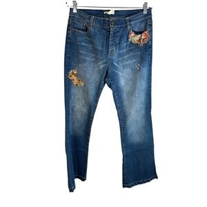 Alberto Makali‎ Y2K Boho Festival Embellished Butterfly Bootcut Jeans Size 30